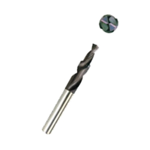 Hole drill bit with integral hard alloy thread bottom