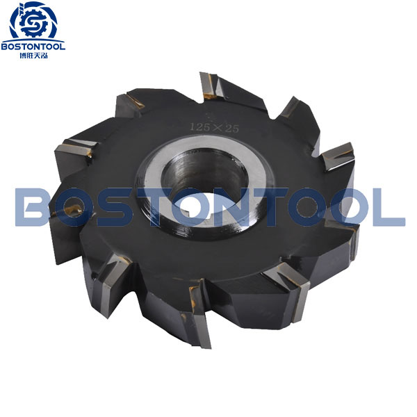 Hard alloy welding type three face edge milling cutter